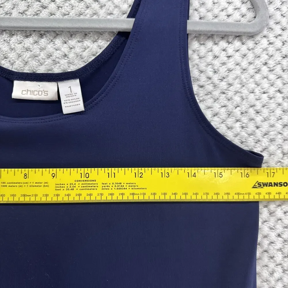 Chicos Lot of 2 Tank Top Womens 1 M/8 Blue Orange Scoop Neck Sleeveless Casual - Picture 10 of 12